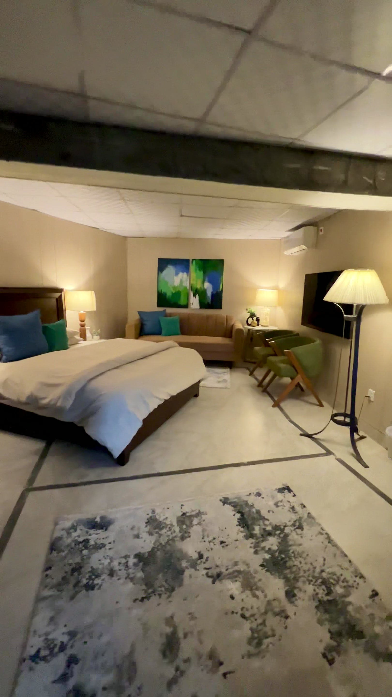 Jungle Studio full interior with bed and seating